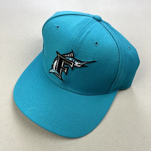 Vintage Florida Marlins Hat Cap Snapback Teal Blue New Era MLB